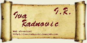 Iva Radnović vizit kartica